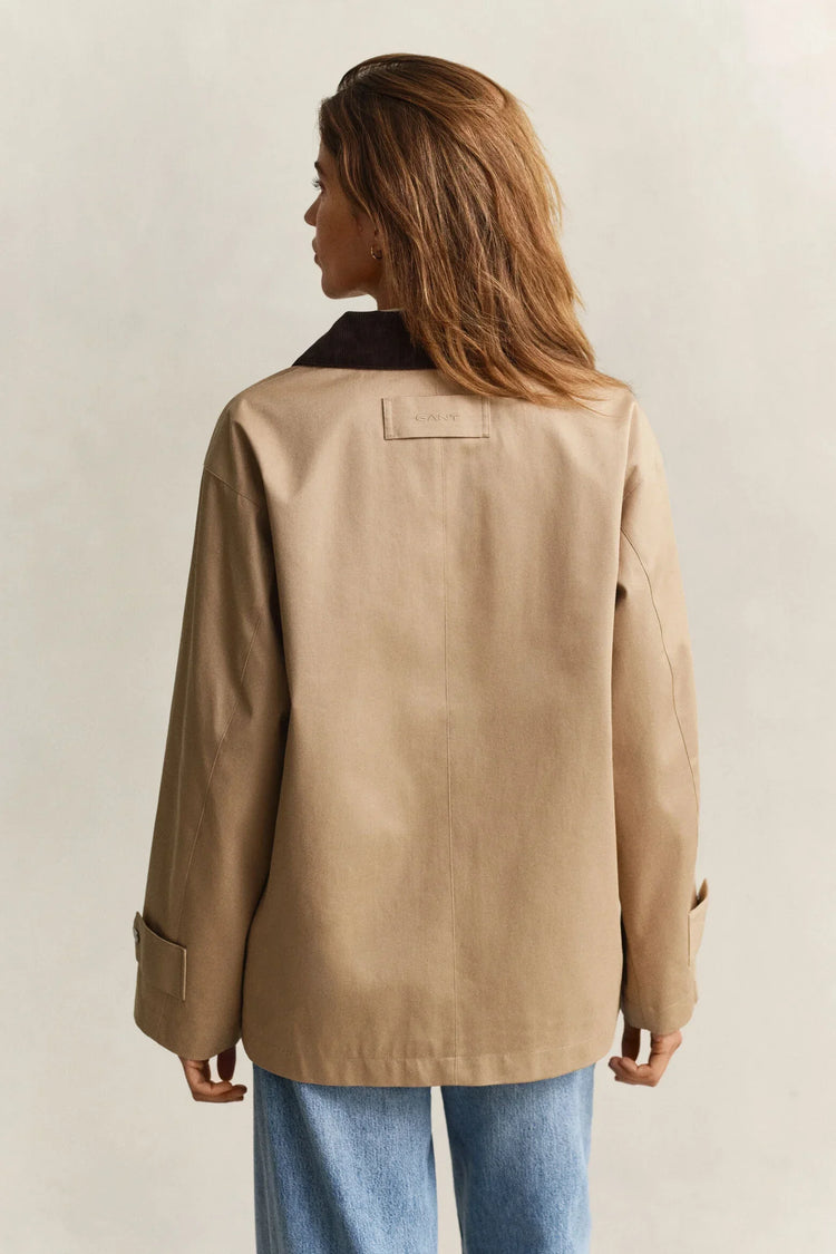 Gant beige jacka med mörk krage herr