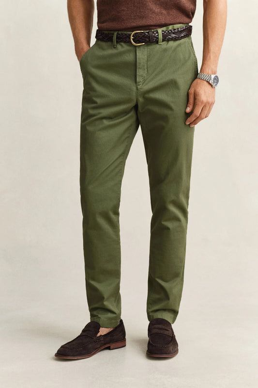 SLIM CLASSIC CHINOS - DRY HERB GREEN