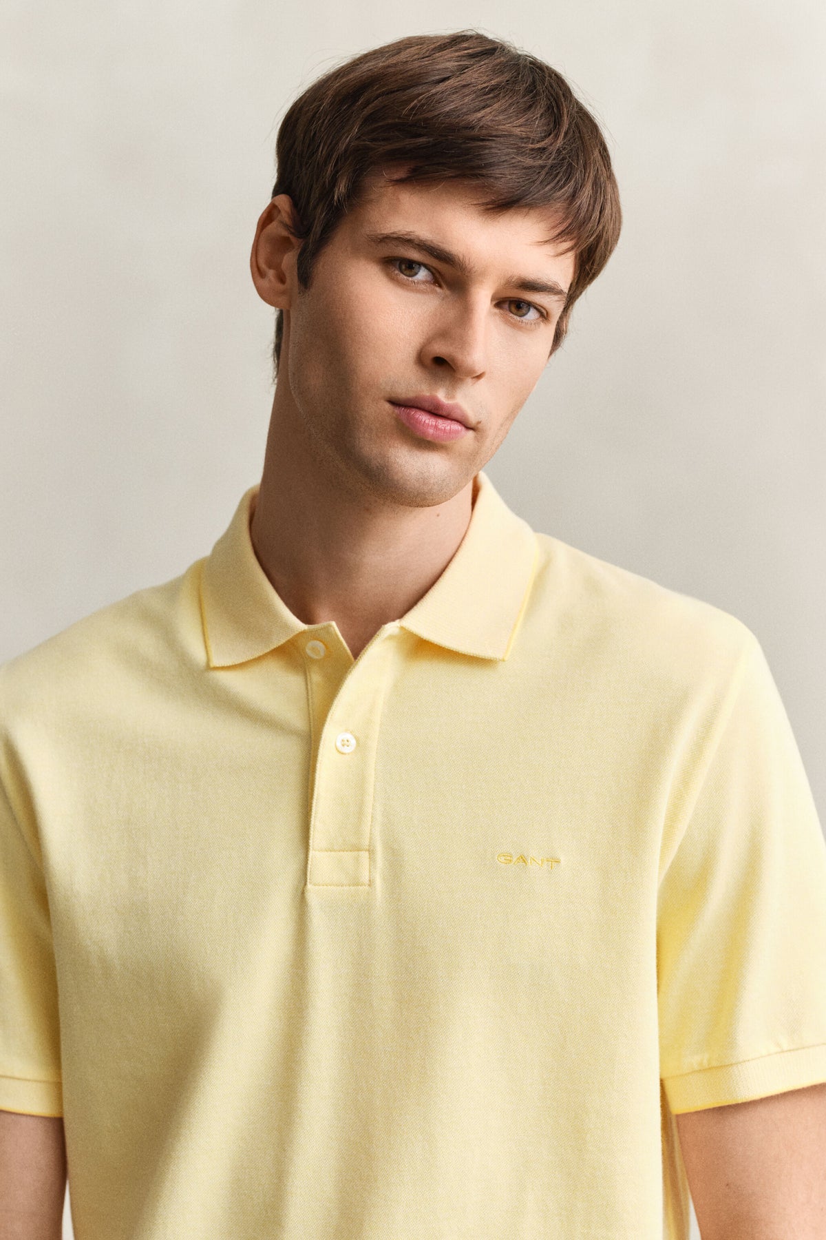 REG SHIELD SS PIQUE POLO - 713 VANILLA YELLOW