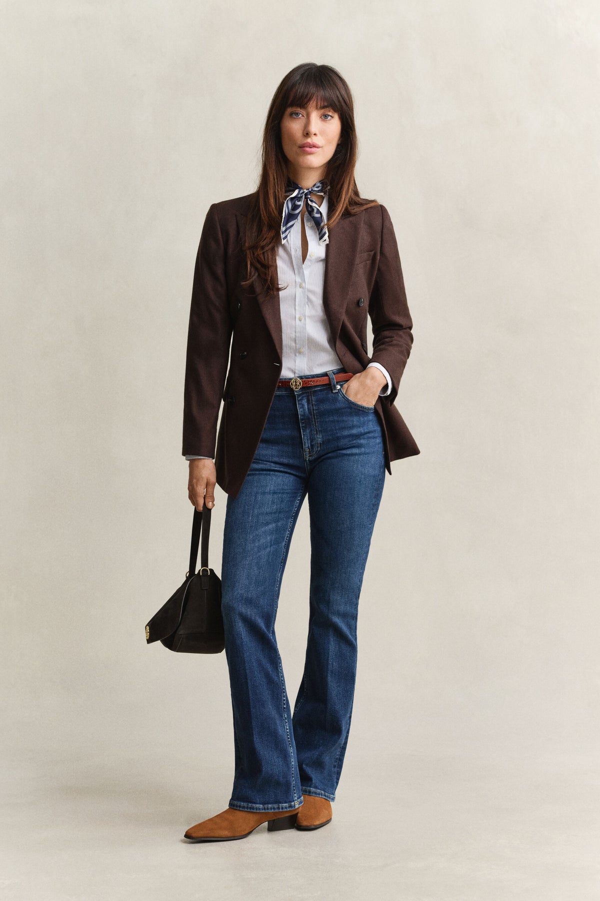 Slim Flared Jeans - Dark Blue Worn In
