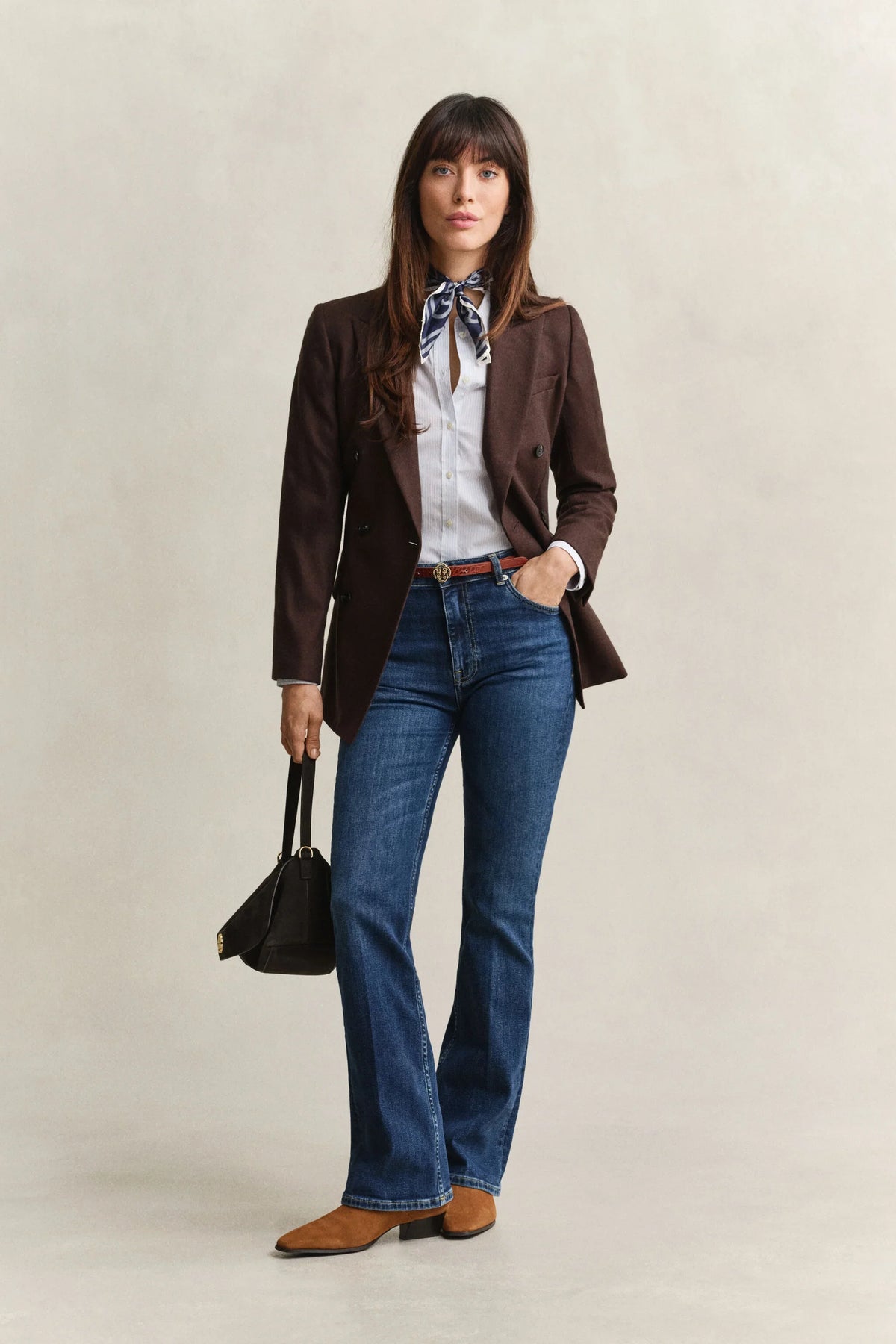 Gant Slim Flared Jeans i mörkblå färg