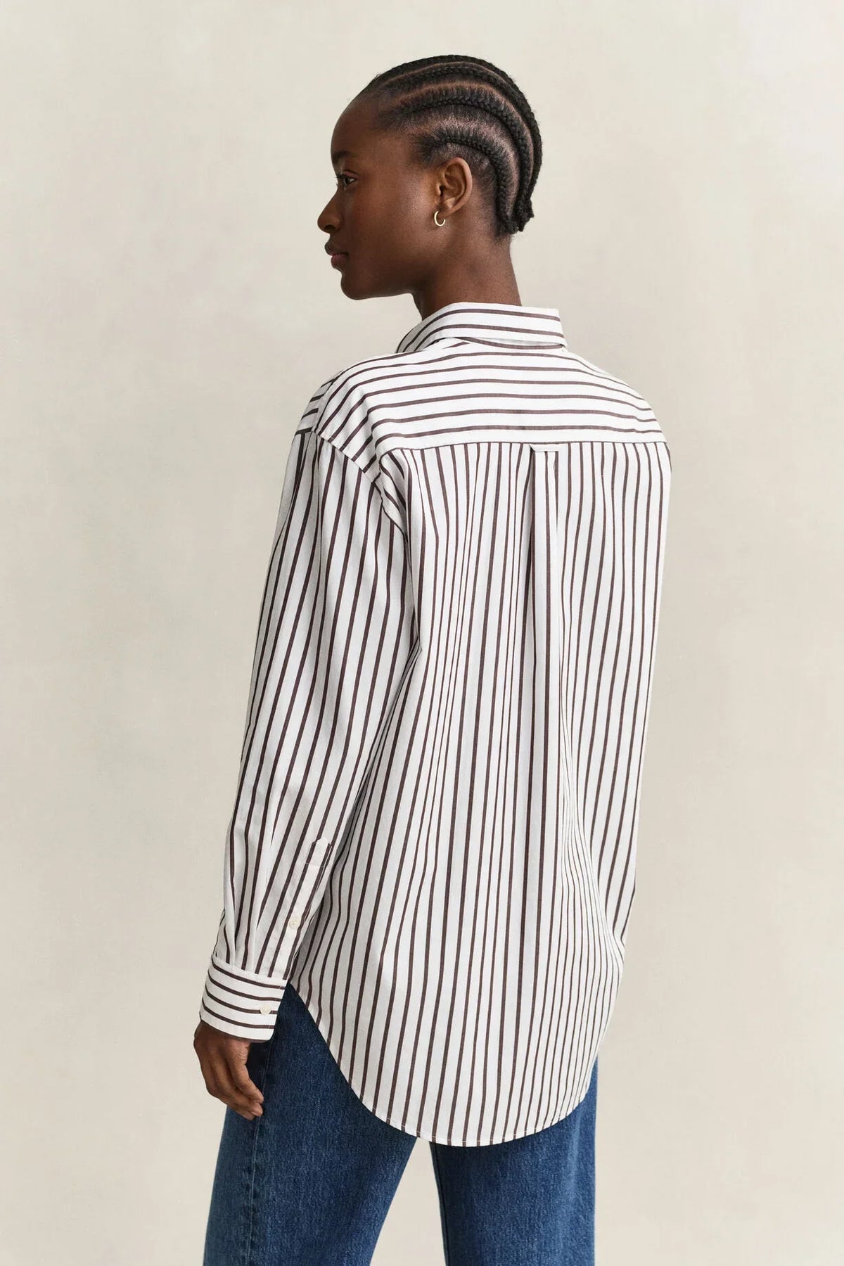 Gant relaxed fit randig klassisk poplinskjorta i Rusty Brown