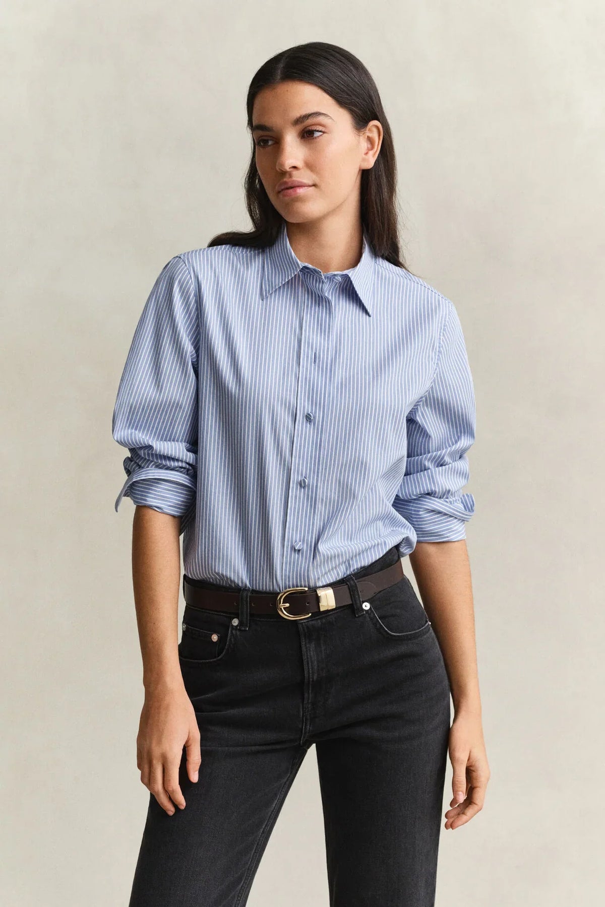 Gant randig skjorta i Misty Lavender