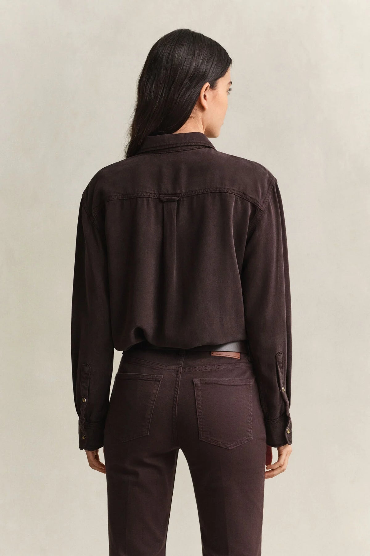 Rodeo shirt i denimtwill - Deep Brown