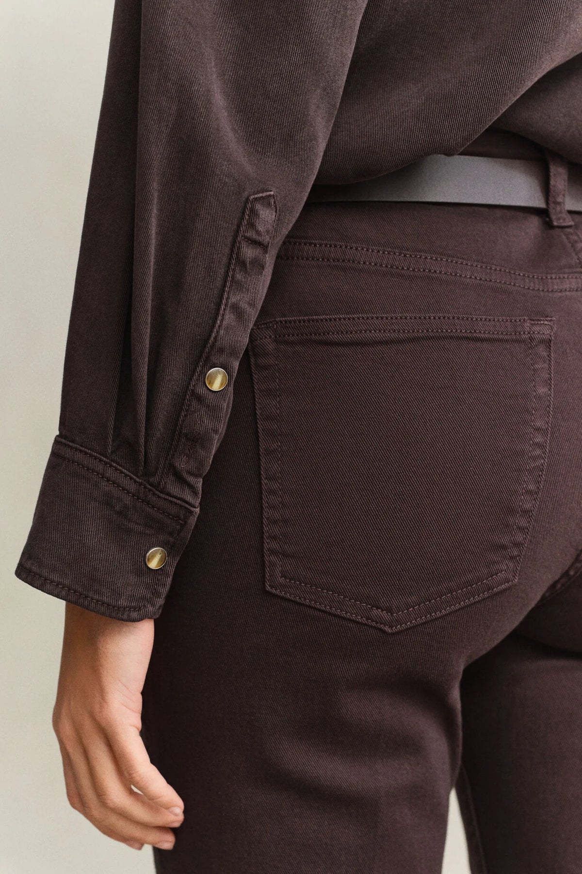 Rodeo shirt i denimtwill - Deep Brown
