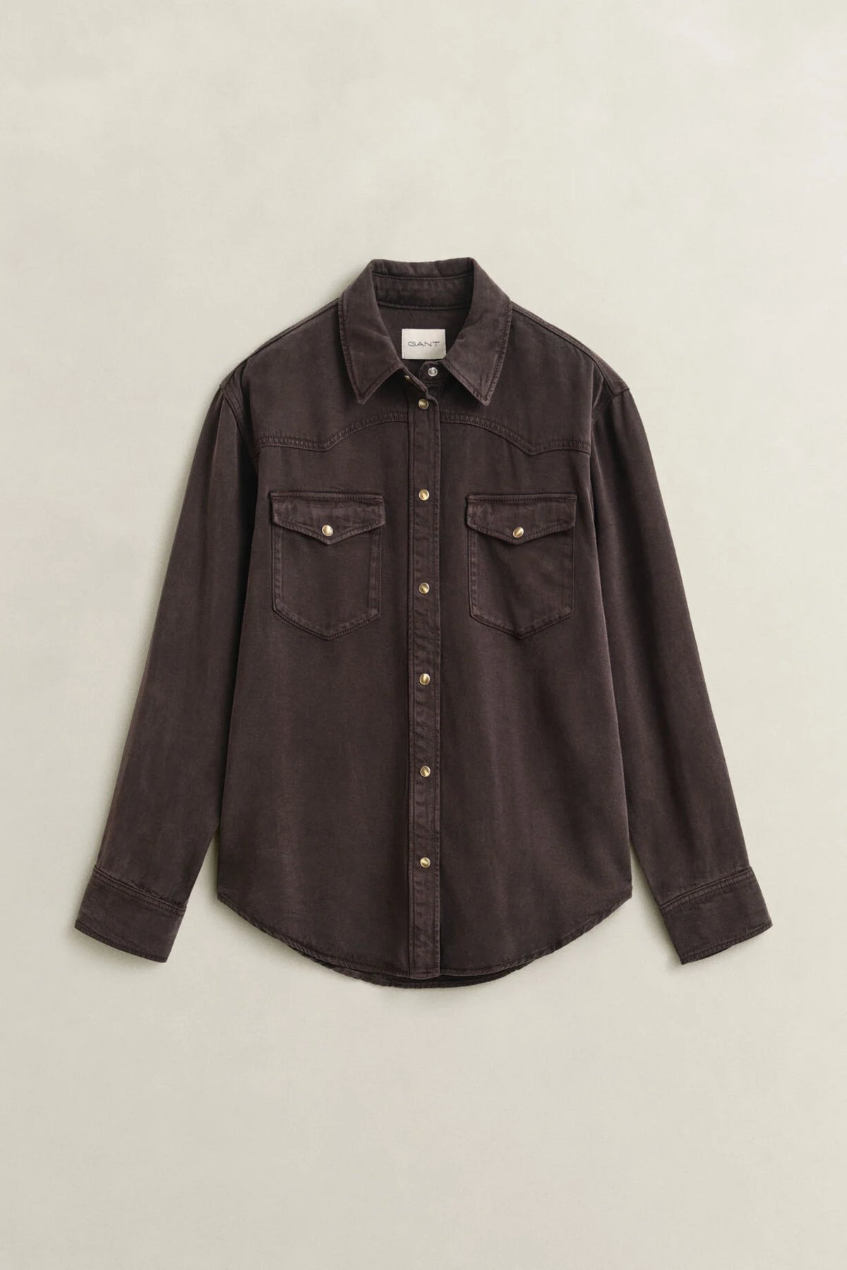 Rodeo shirt i denimtwill - Deep Brown