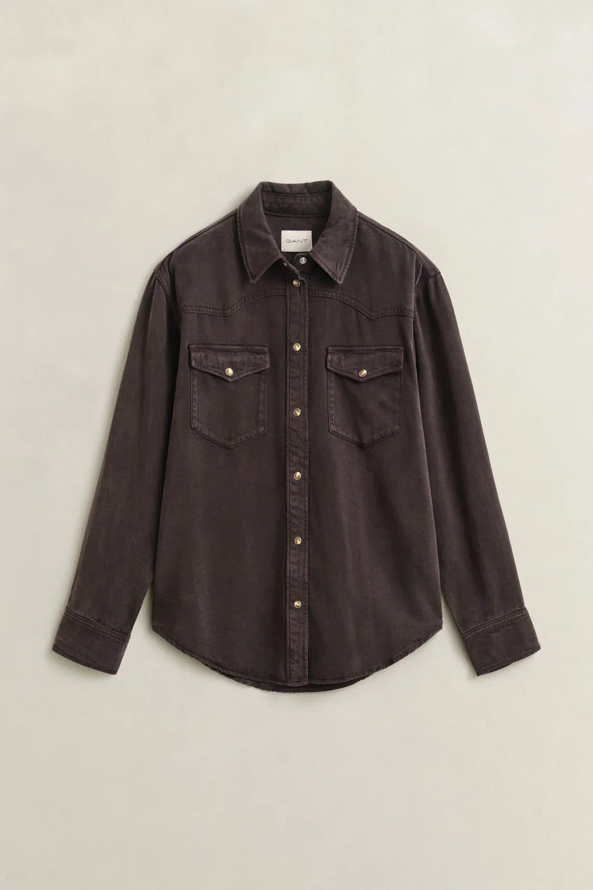 Gant Rodeo shirt i denimtwill - Deep Brown