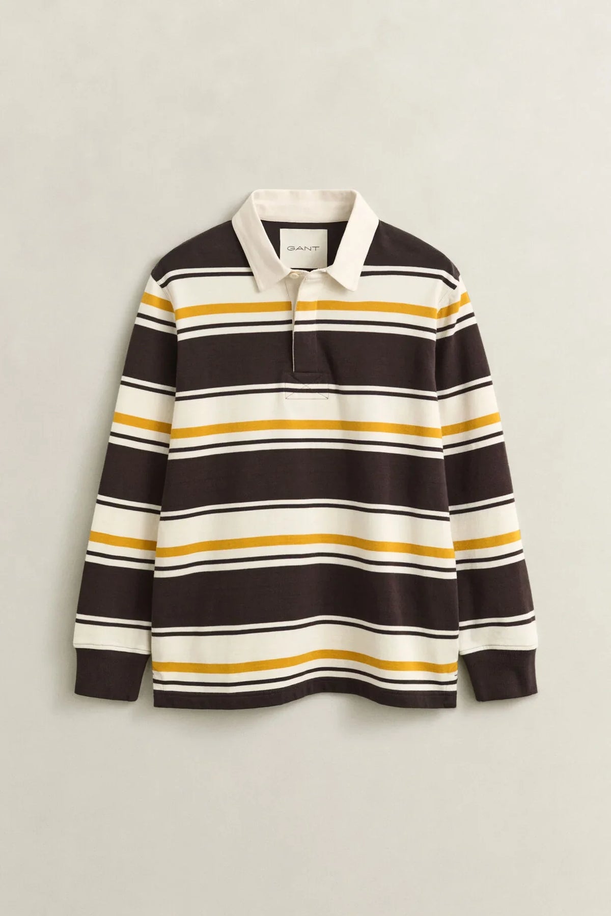 Gant Striped Heavy Rugger i färgen Charred Wood Brown