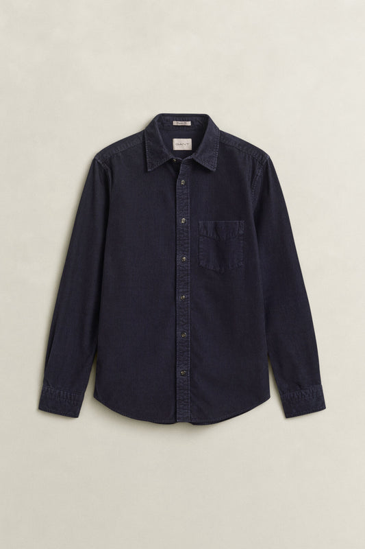 REG GMNT DYED CORD SHIRT - 433 EVENING BLUE