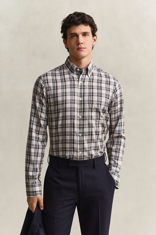 Twill Check Shirt - Sand