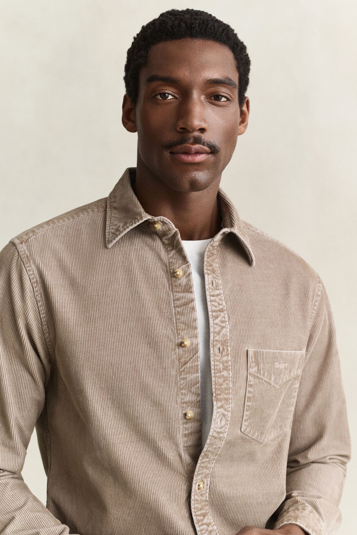 REG GMNT DYED CORD SHIRT - 251 MIST TAUPE