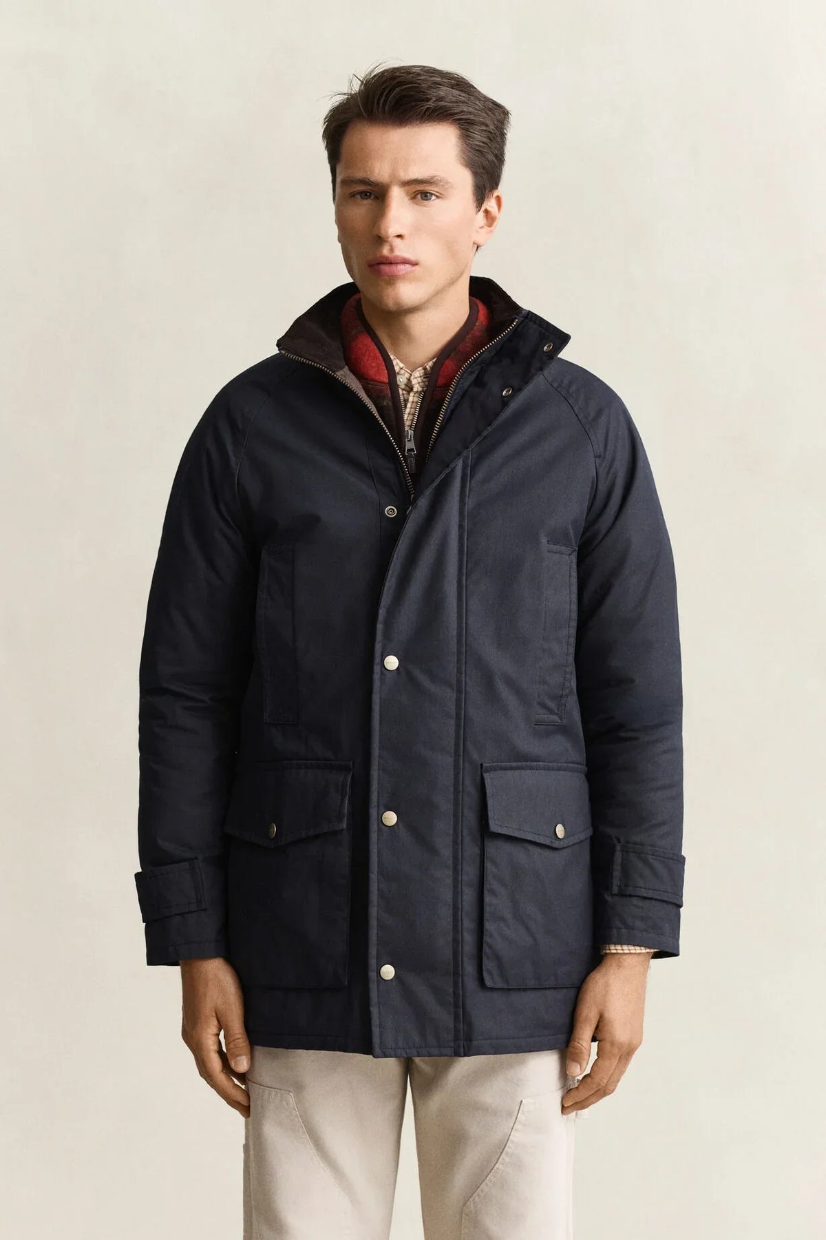 Gant Waxed Double Decker vaxjacka i färgen Evening Blue