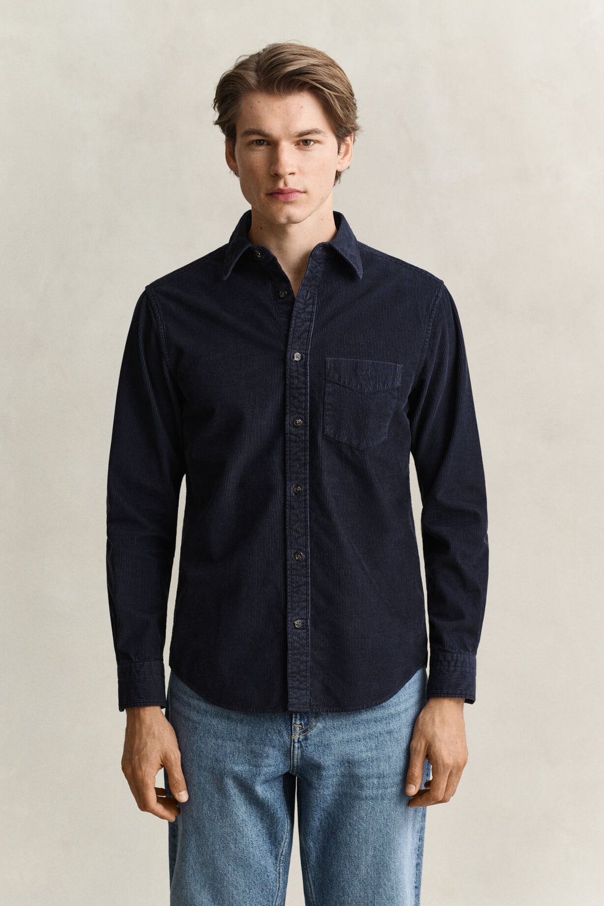 REG GMNT DYED CORD SHIRT - 433 EVENING BLUE