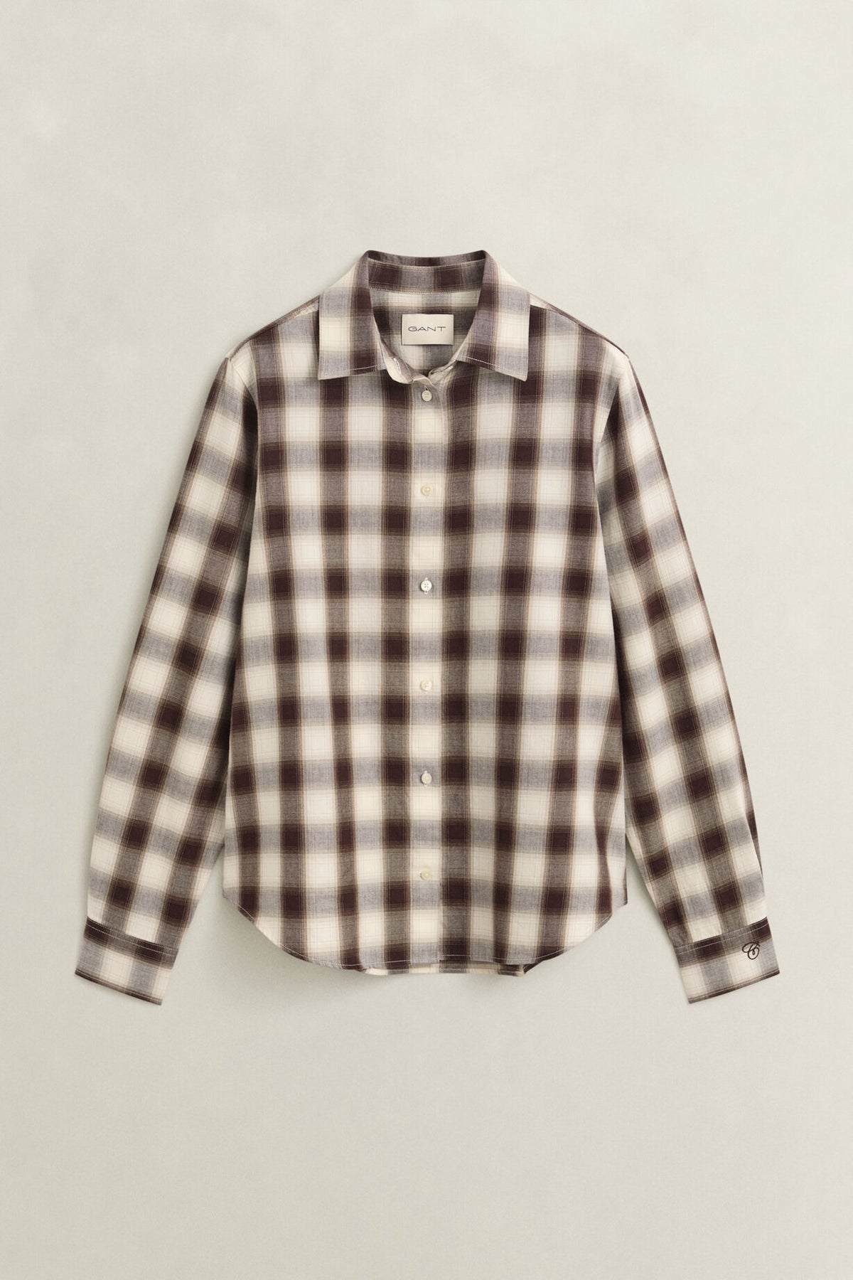 Regular fit flanellskjorta - Deep Brown