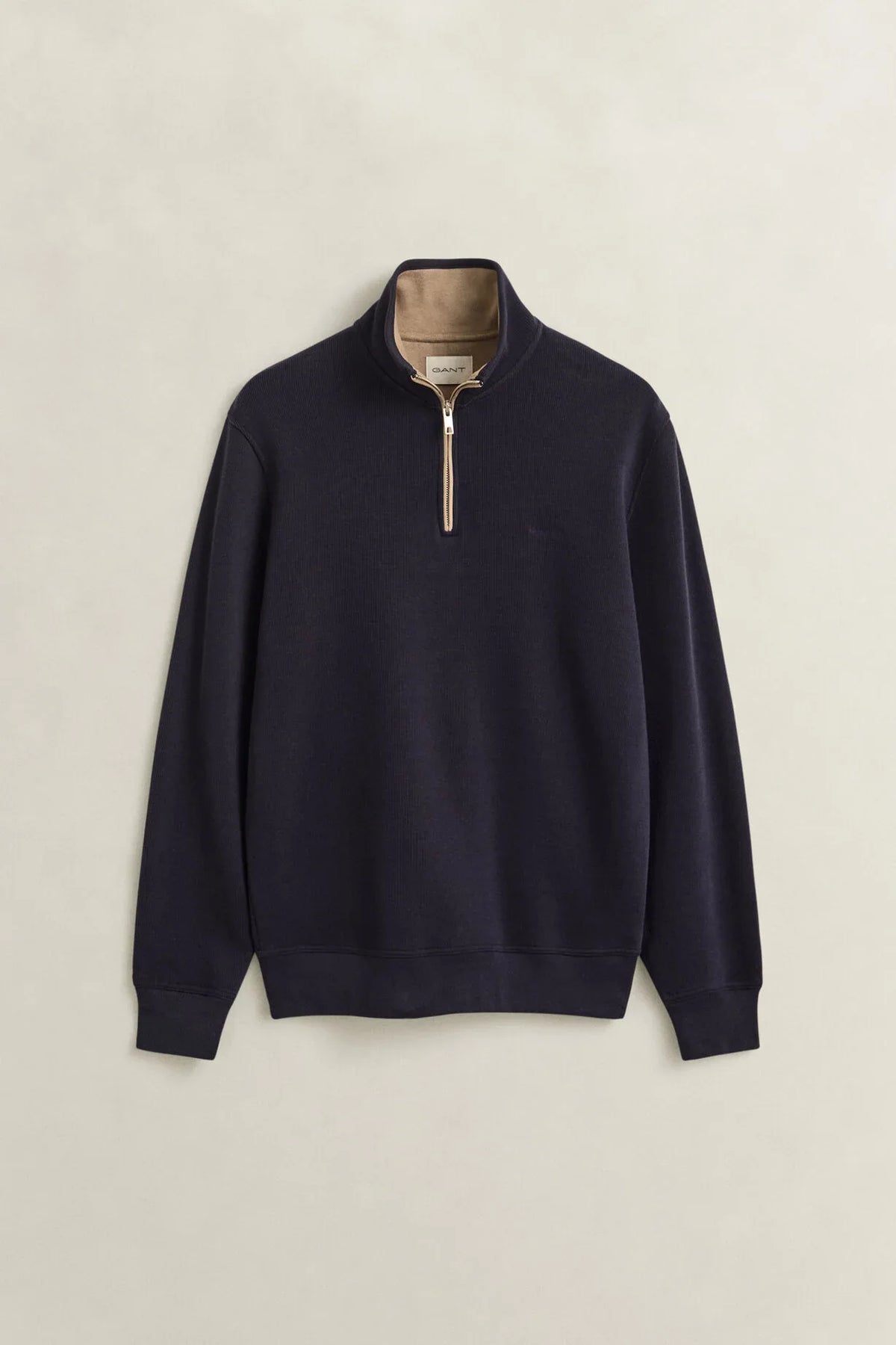 Gant Sacker Rib half zip tröja i färgen evening blue