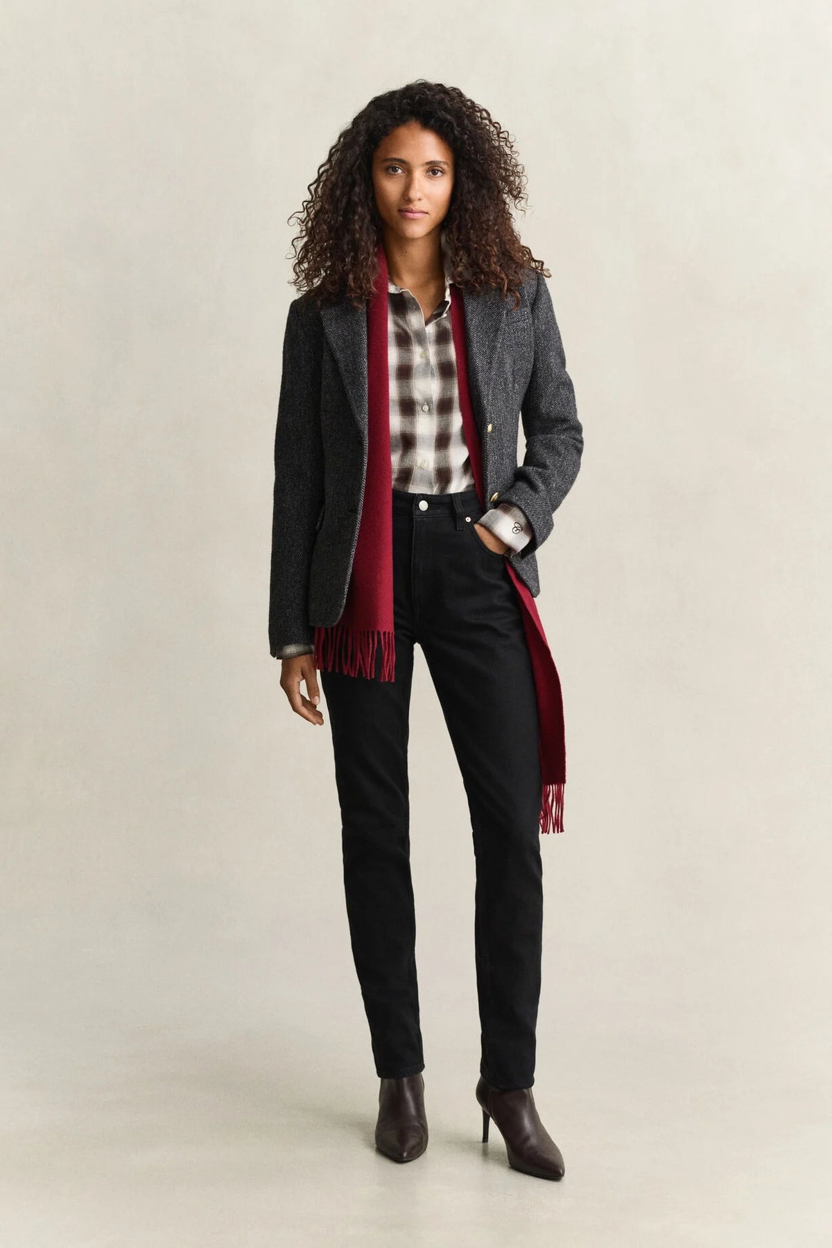 Regular fit flanellskjorta - Deep Brown