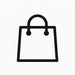 Svart shoppingpåse ikon på vit bakgrund, symboliserar herrkläder online shopping.