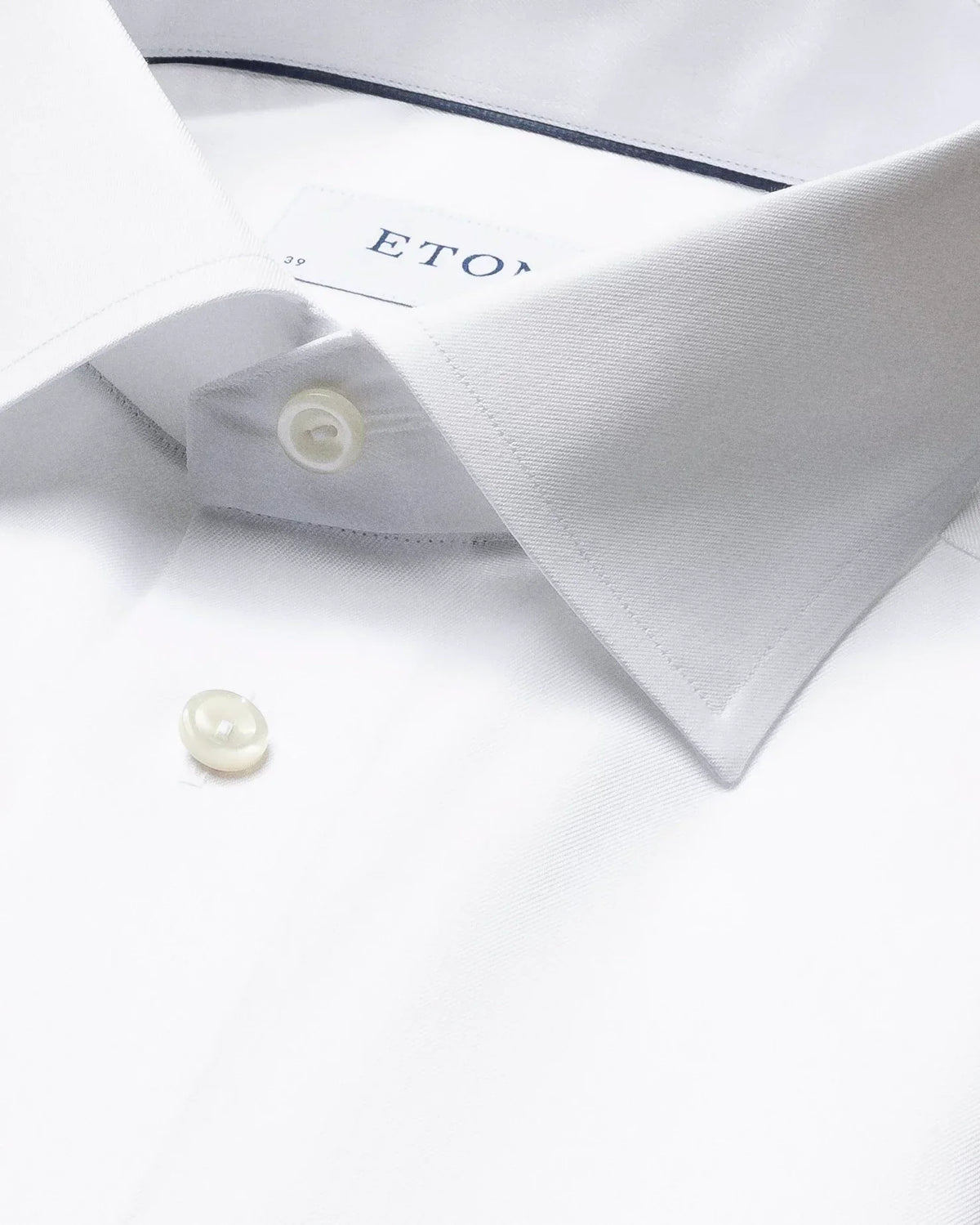 Signature Twill-skjorta Classic, dubbel manschett - Vit – baksida