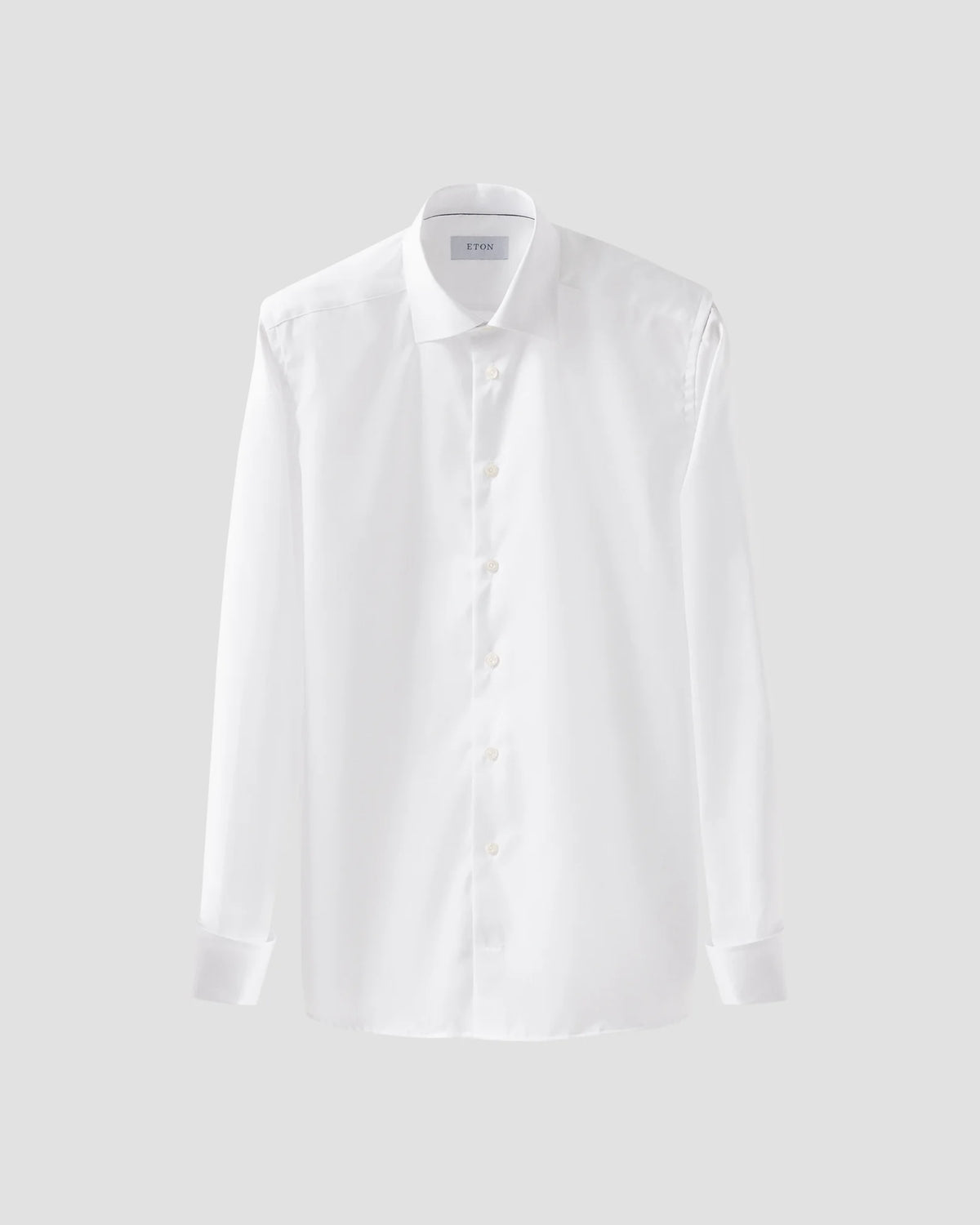 Signature Twill-skjorta Slim, dubbel manschett - Vit – detalj