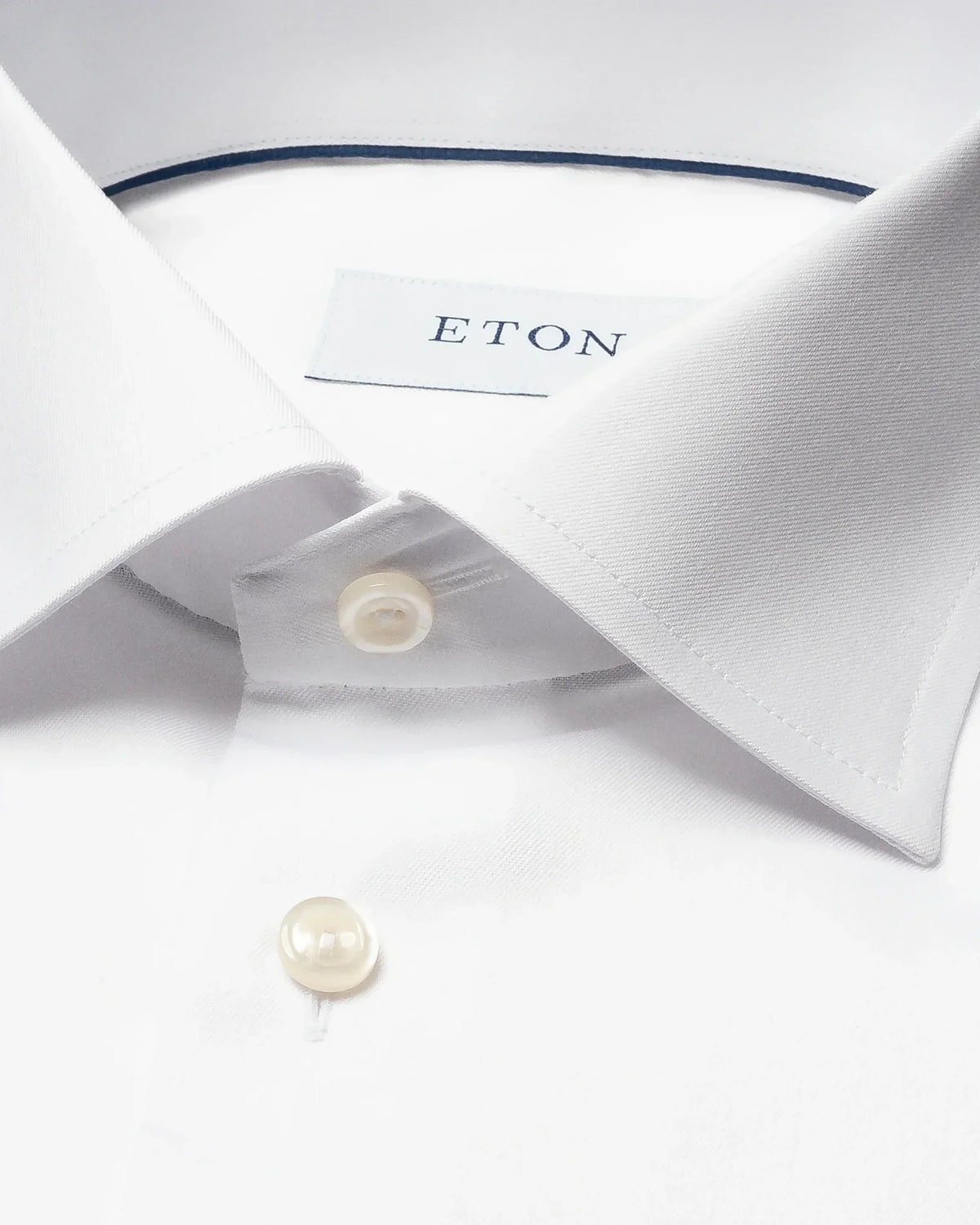Signature Twill-skjorta Slim, dubbel manschett - Vit – baksida