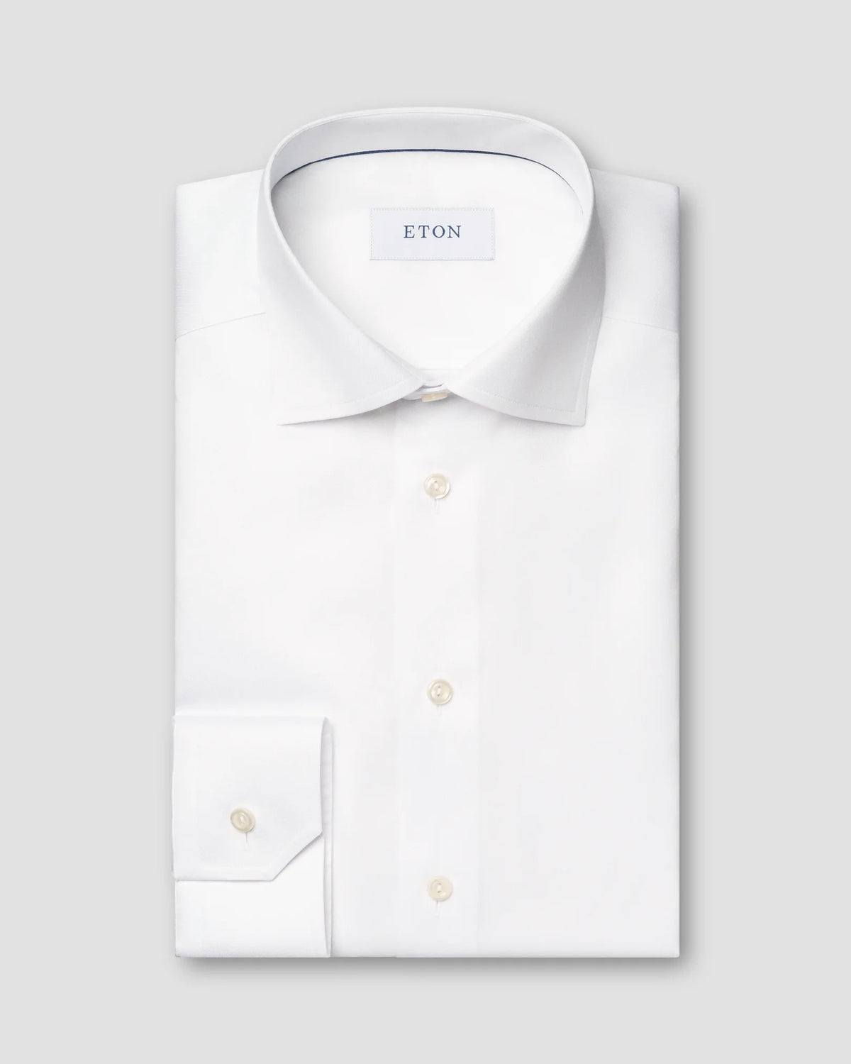 Signature Twill-skjorta Super Slim - Vit – detalj