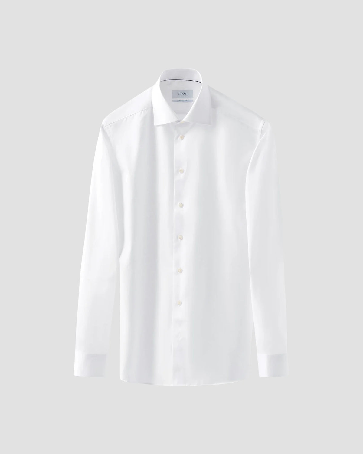 Signature Twill-skjorta Contemporary, extra långa ärmar - Vit – detalj