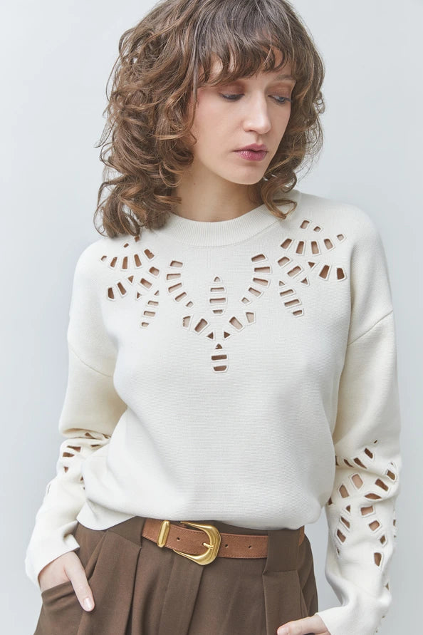 Pullover Perika - Blanc Casse