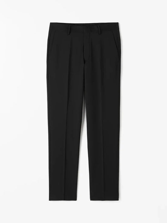 Klassiska svarta kostymbyxor för herr, pressveck, elegant herrmode