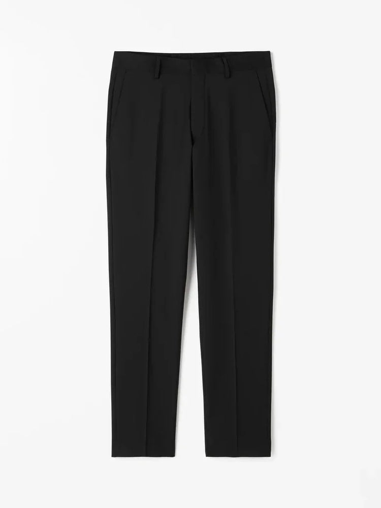 Klassiska svarta kostymbyxor för herr, pressveck, elegant herrmode