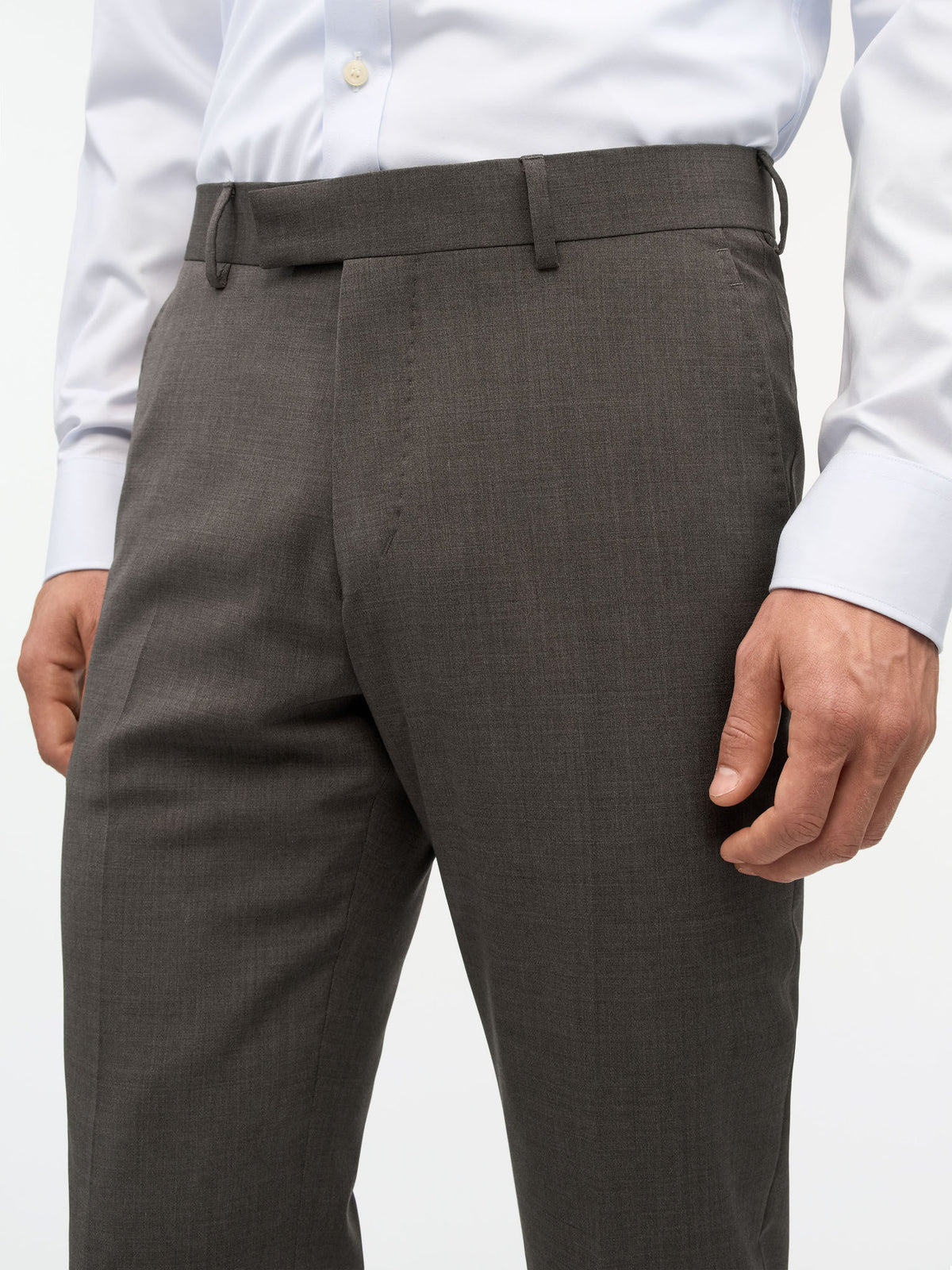 Tenuta Slim-Fit Byxor - Mörkbrun – detalj