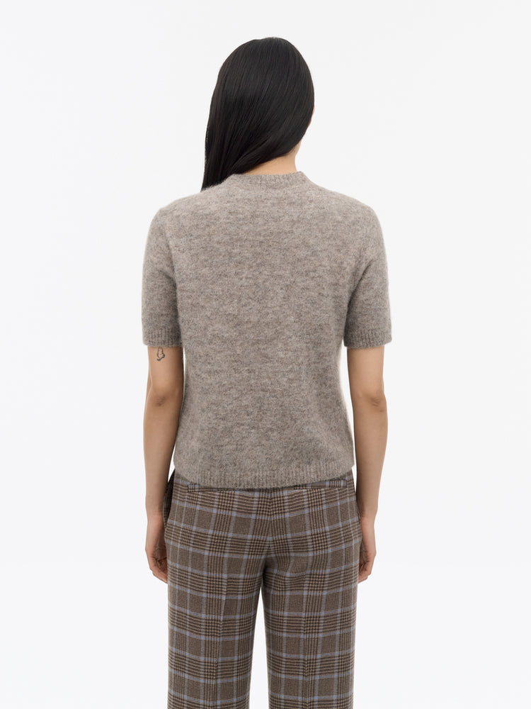May Mohair ull t-shirt - Grey Beige Melange