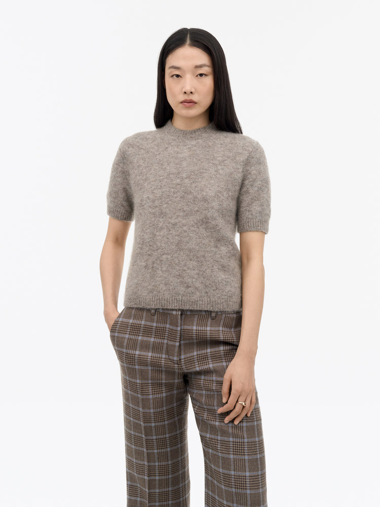 May Mohair ull t-shirt - Grey Beige Melange