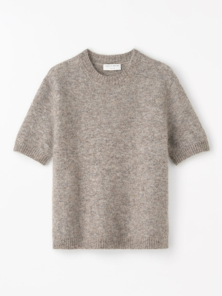 May Mohair ull t-shirt - Grey Beige Melange