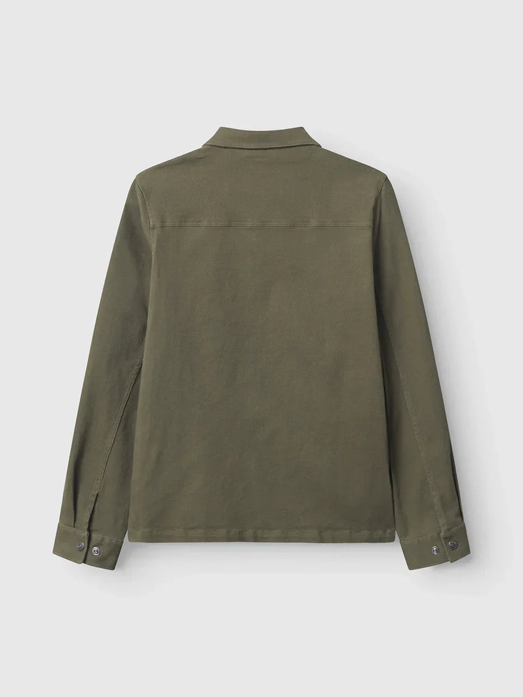 Grön overshirt herr lång ärm bomull