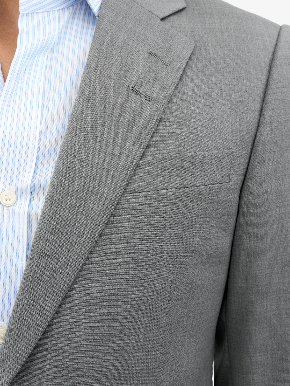 Justin Rws Semi Slim-Fit Kavaj - Mellangrå melange – detalj