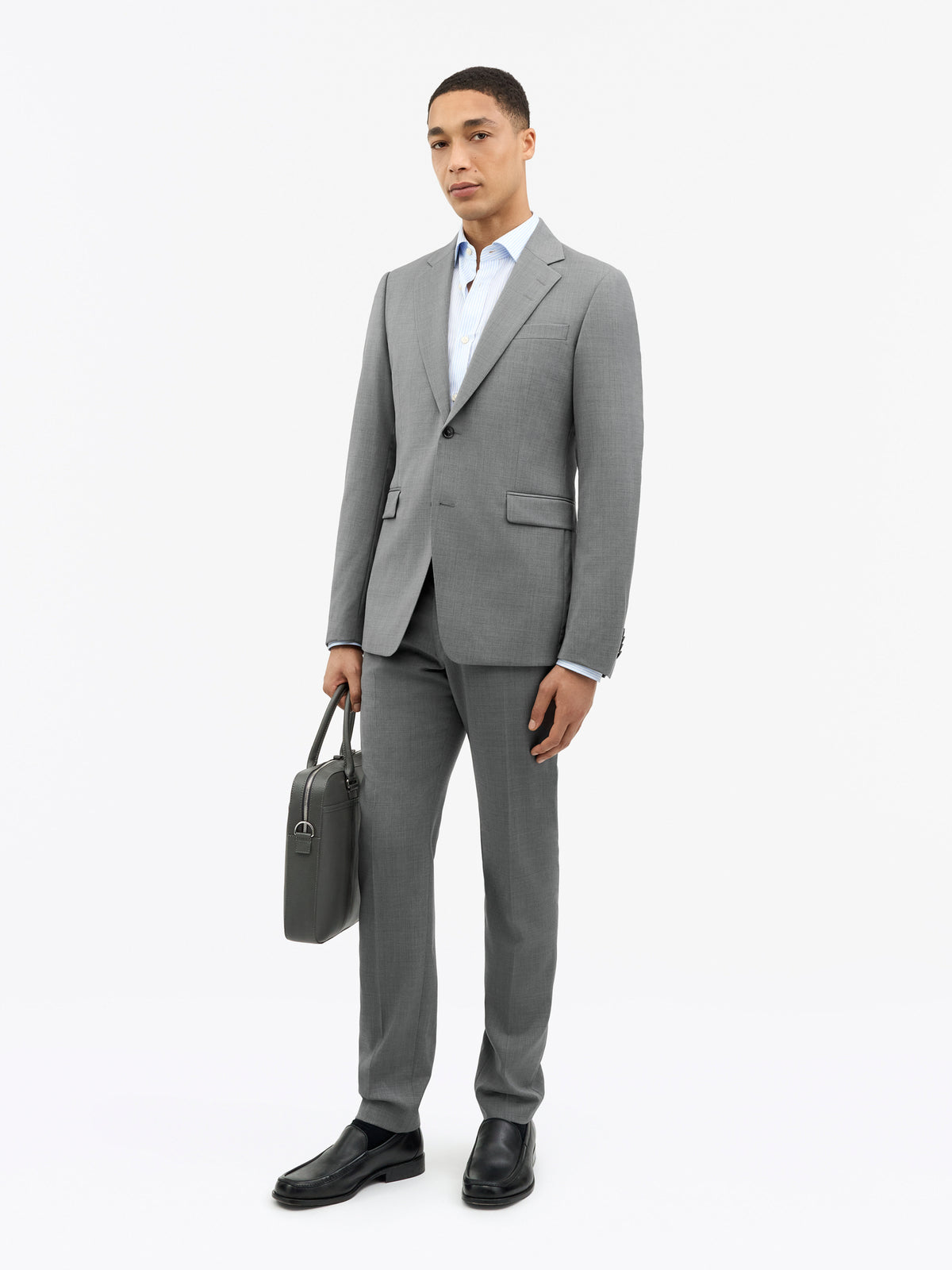 Justin Rws Semi Slim-Fit Kavaj - Mellangrå melange – modellbild