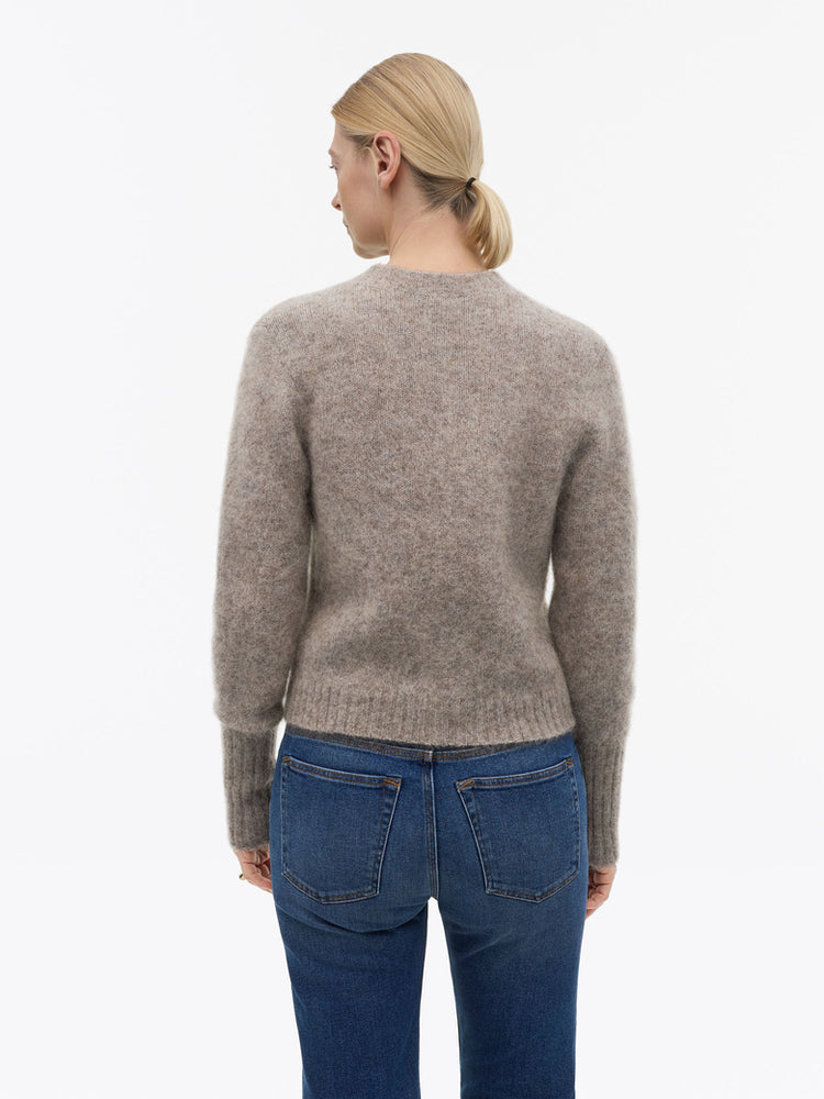 Leonie mohair kofta - Grey Beige Melange