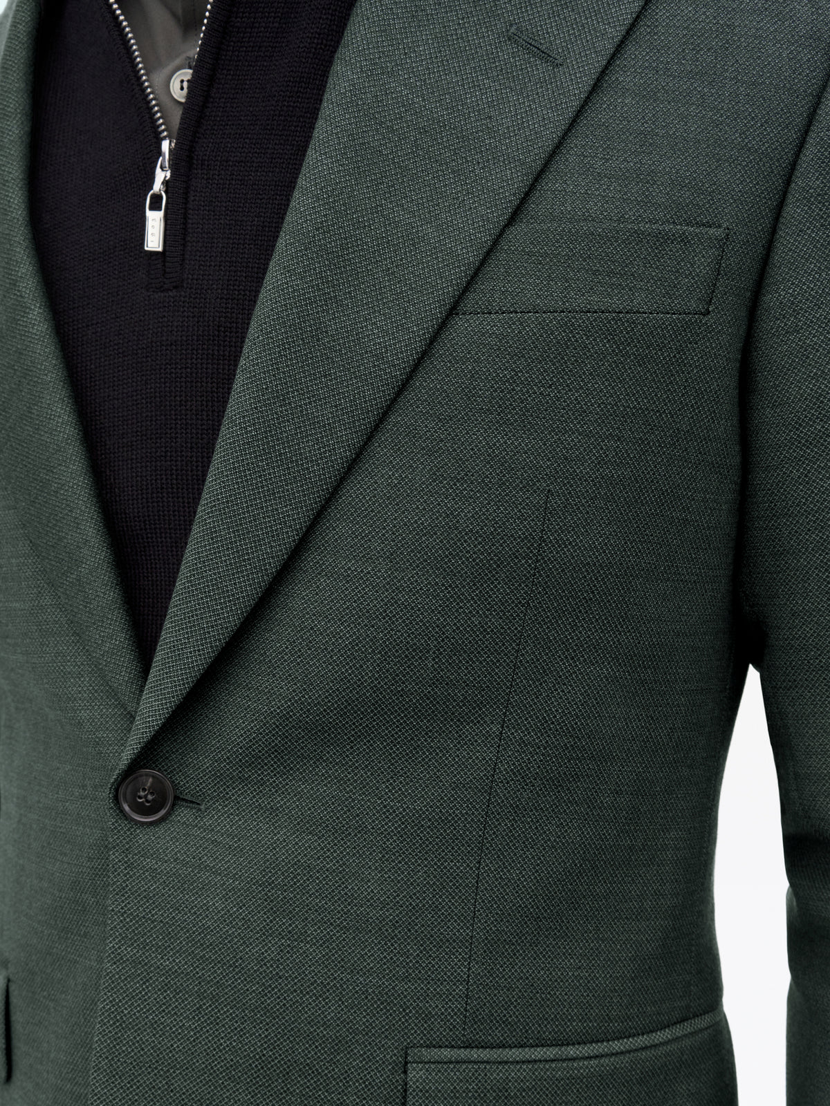 Ease Slim-Fit Kostym - Mörkgrön – detalj