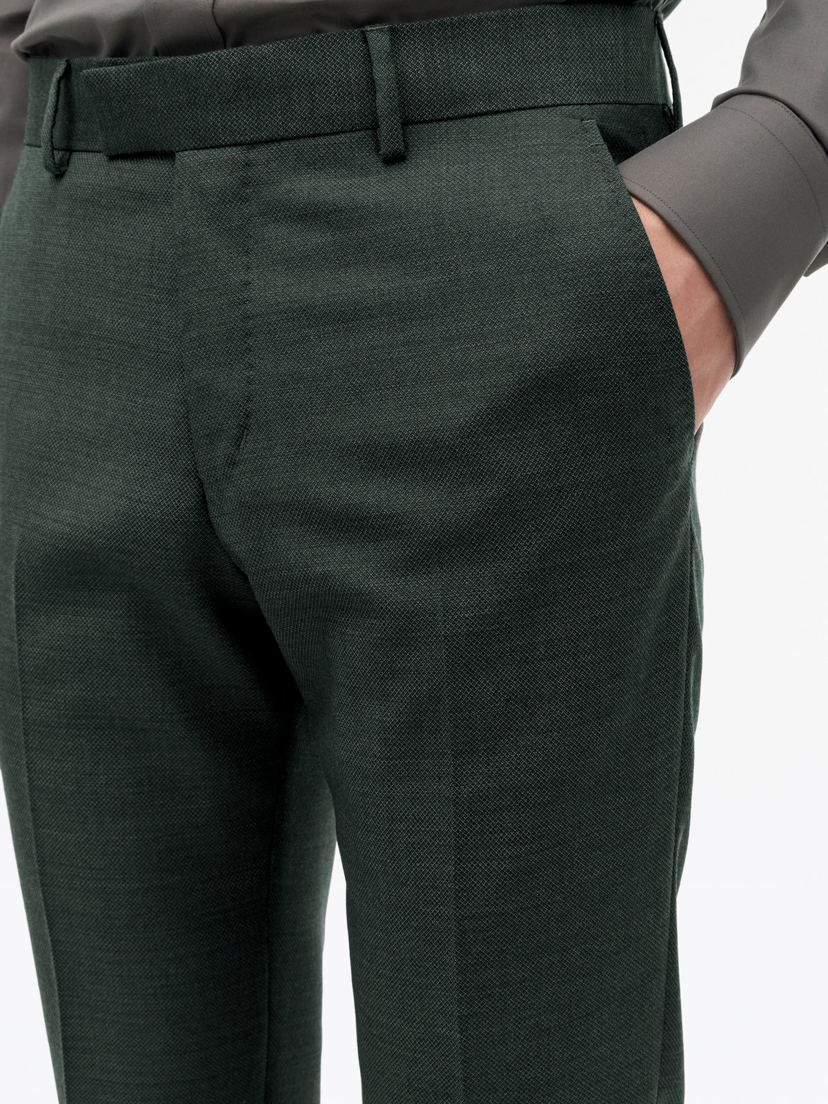 Ease Slim-Fit Kostym - Mörkgrön – detalj