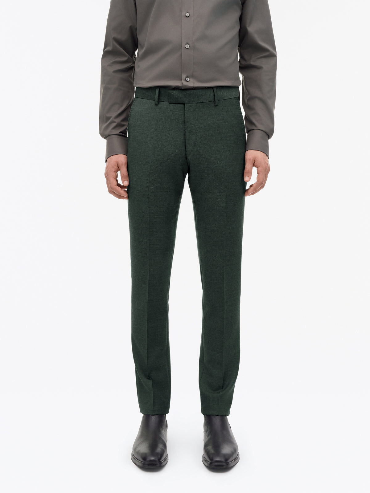 Ease Slim-Fit Kostym - Mörkgrön – modellbild