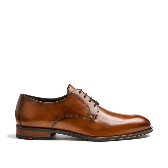 Klassisk brun lädersko för herr, snörmodell, elegant och stilren design