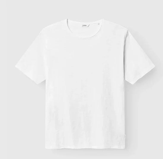 vit t-shirt herr klassisk passform kort ärm bomull enkel design