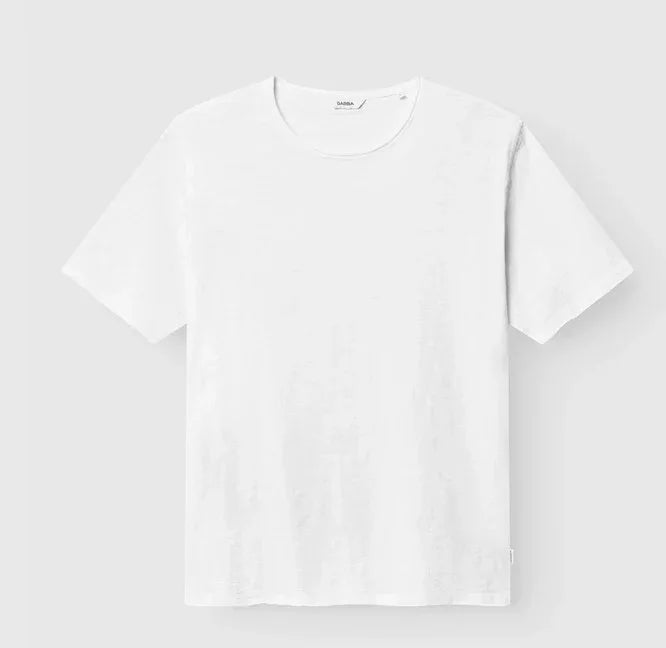 vit t-shirt herr klassisk passform kort ärm bomull enkel design