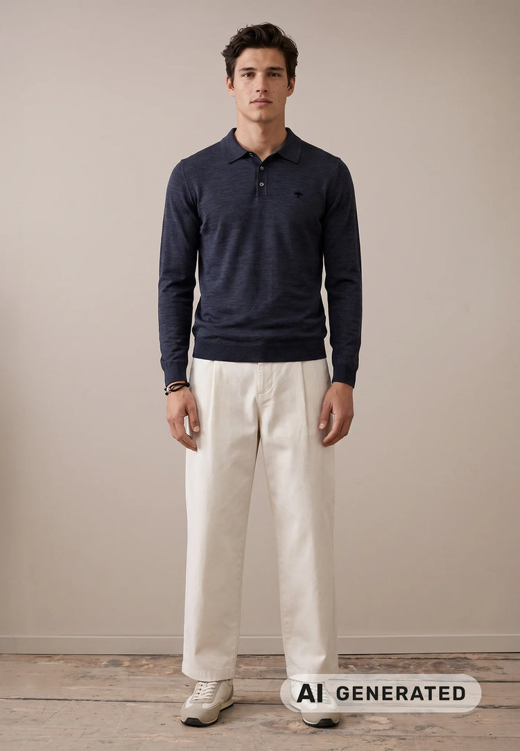 Polo Shirt Merino - Cypress