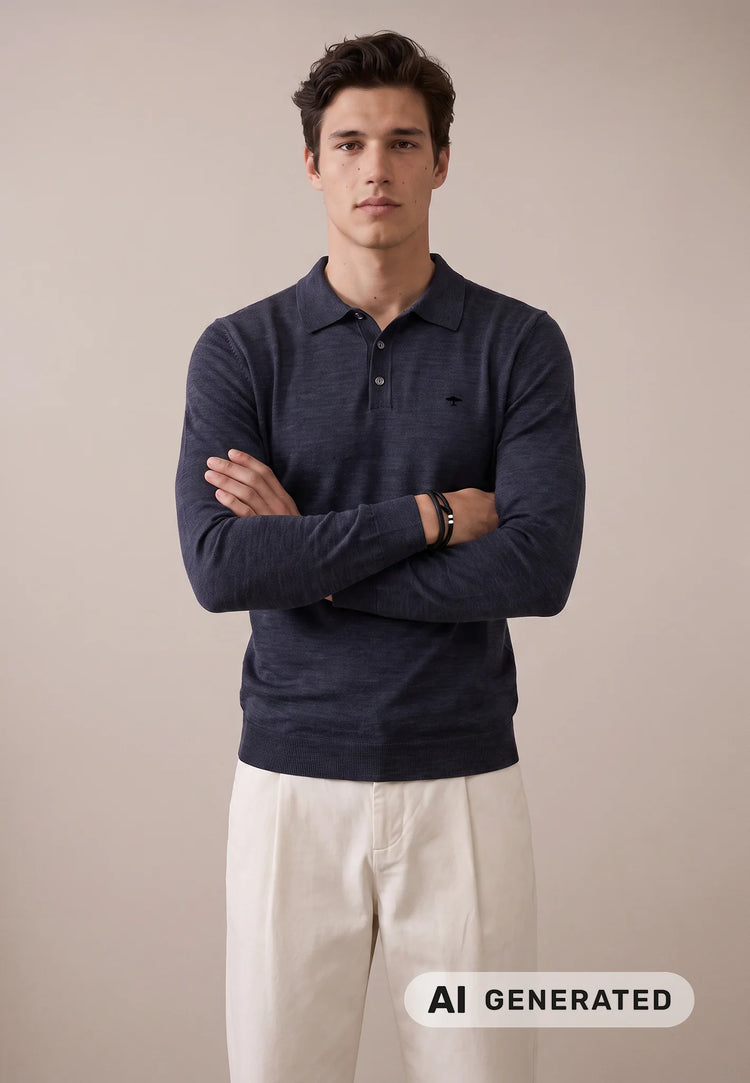 Polo Shirt Merino - Cypress