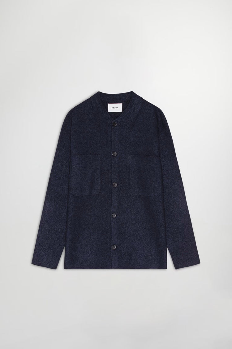 Jonas Kokt ull Overshirt - Marinblå