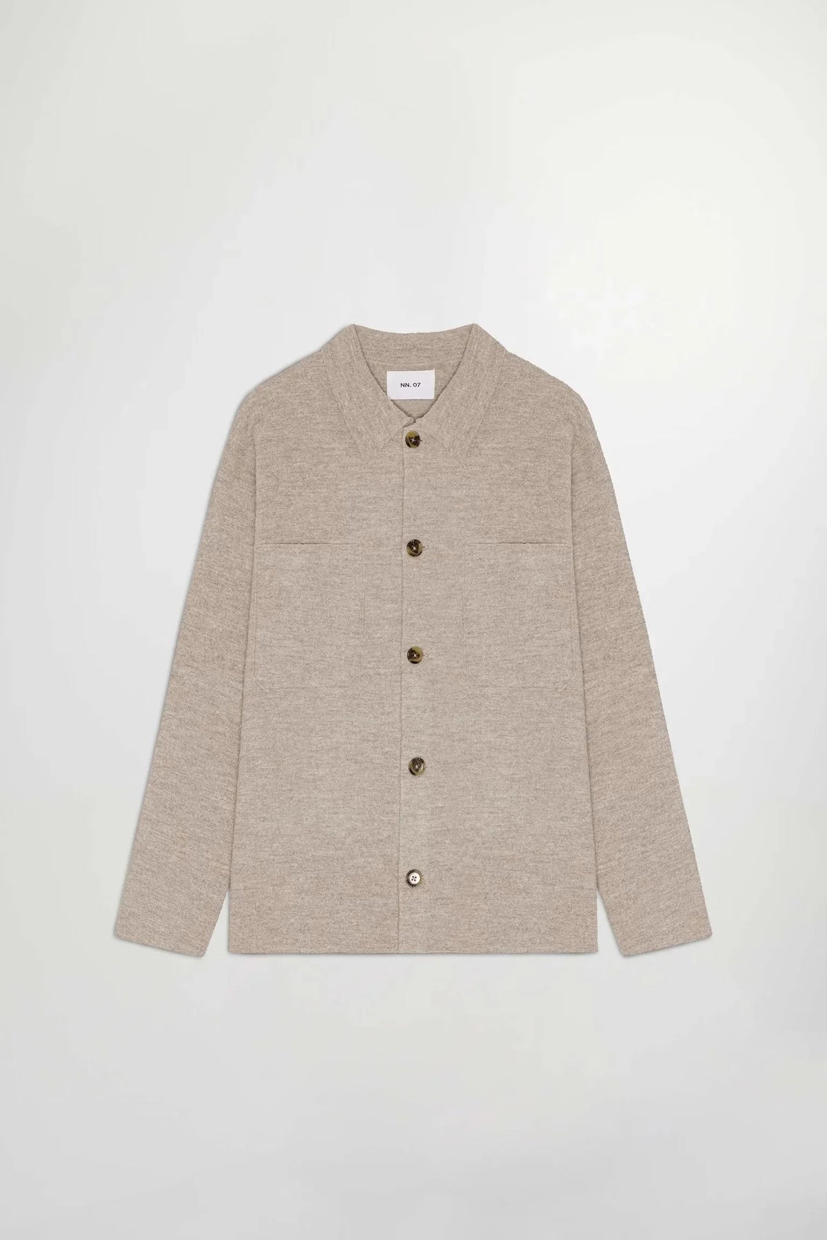 NN07 herr jacka i beige ull med knappar och rak passform