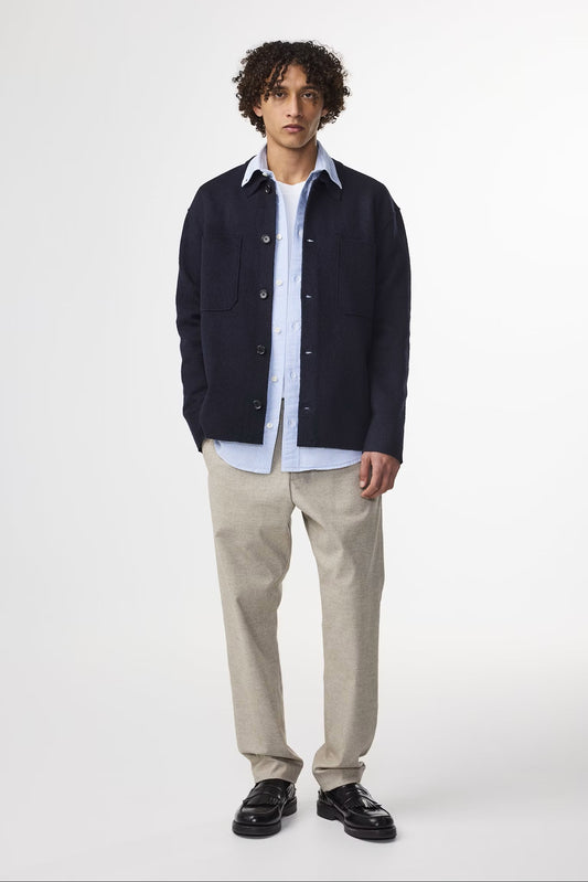 Jonas Kokt ull Overshirt - Marinblå