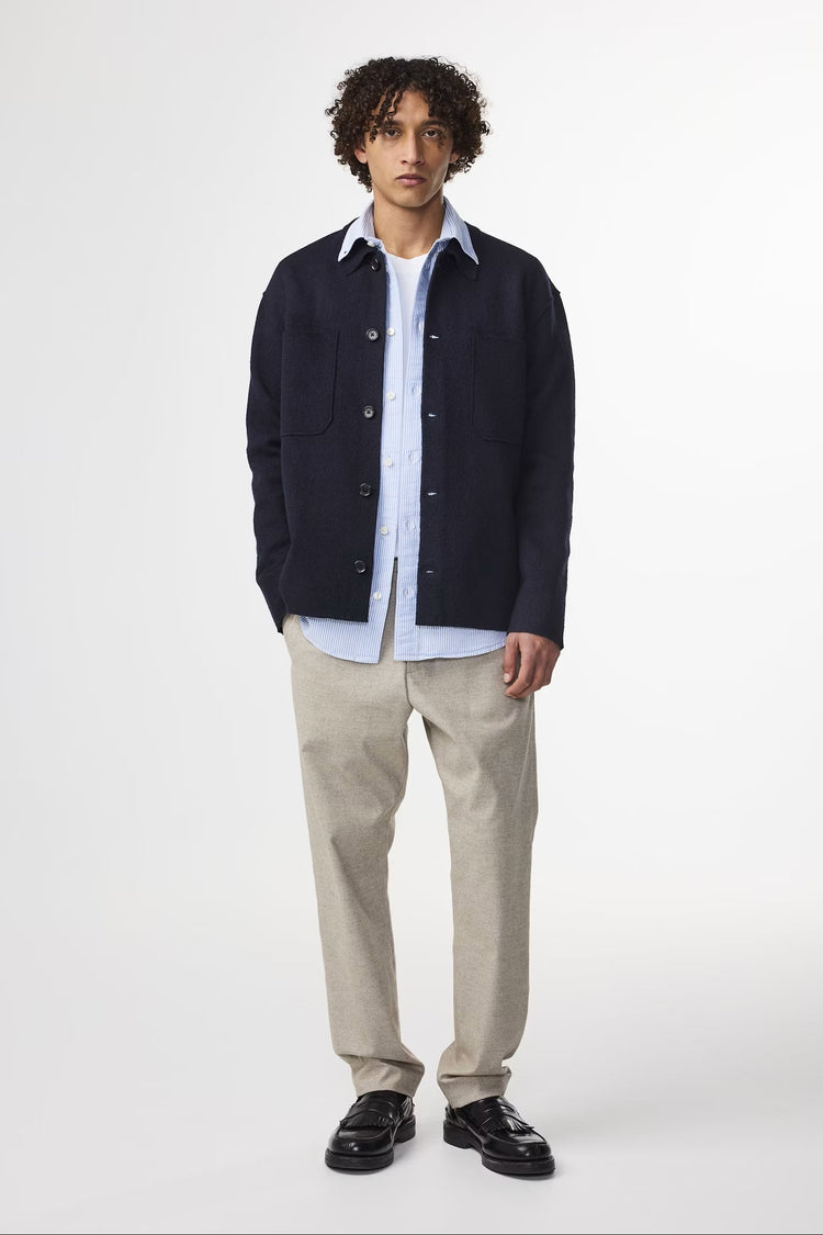 Jonas Kokt ull Overshirt - Marinblå