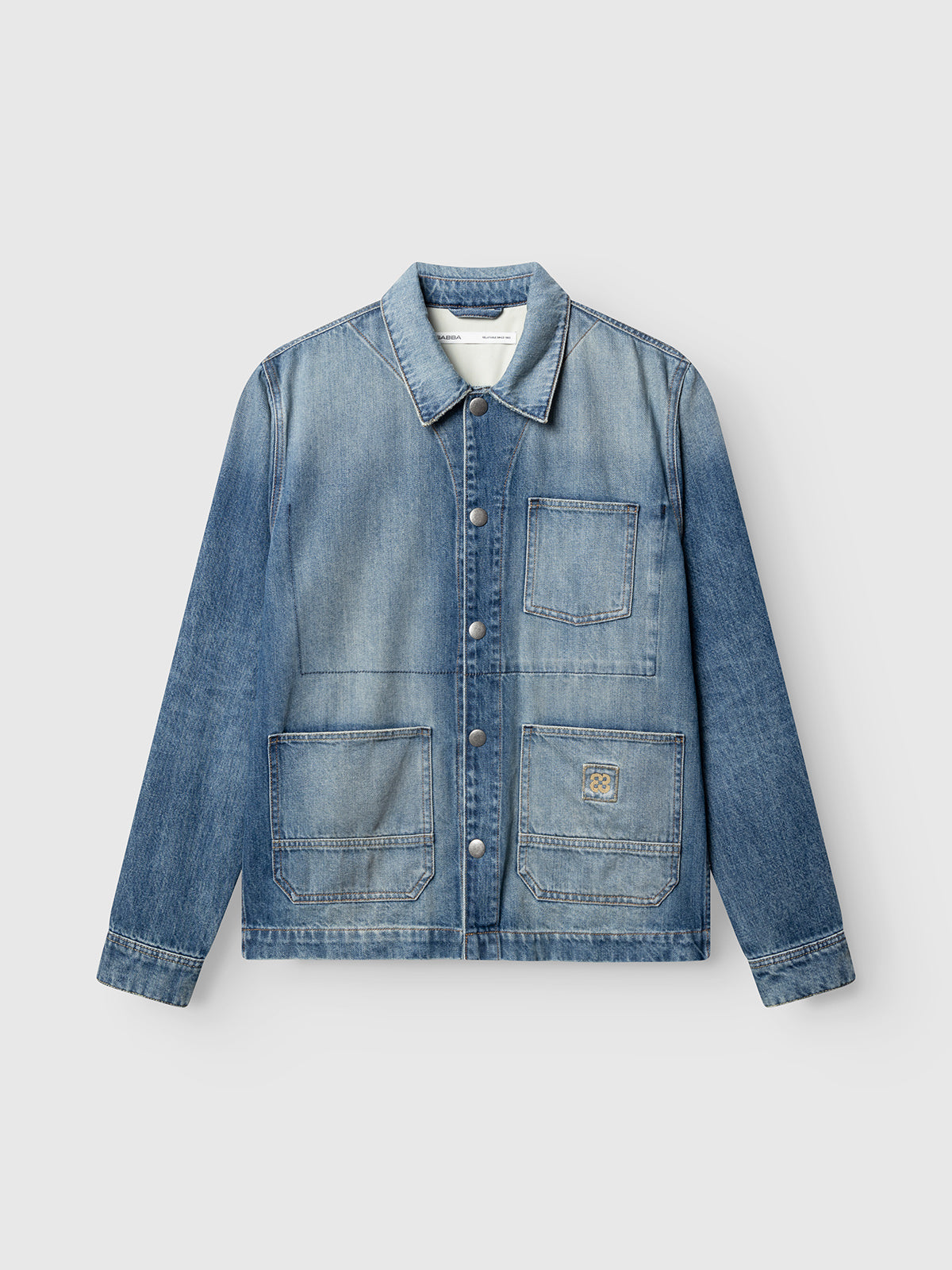 GABbeta Wolv DS0004 LS Overshirt - Dark Blue Denim – bild 2